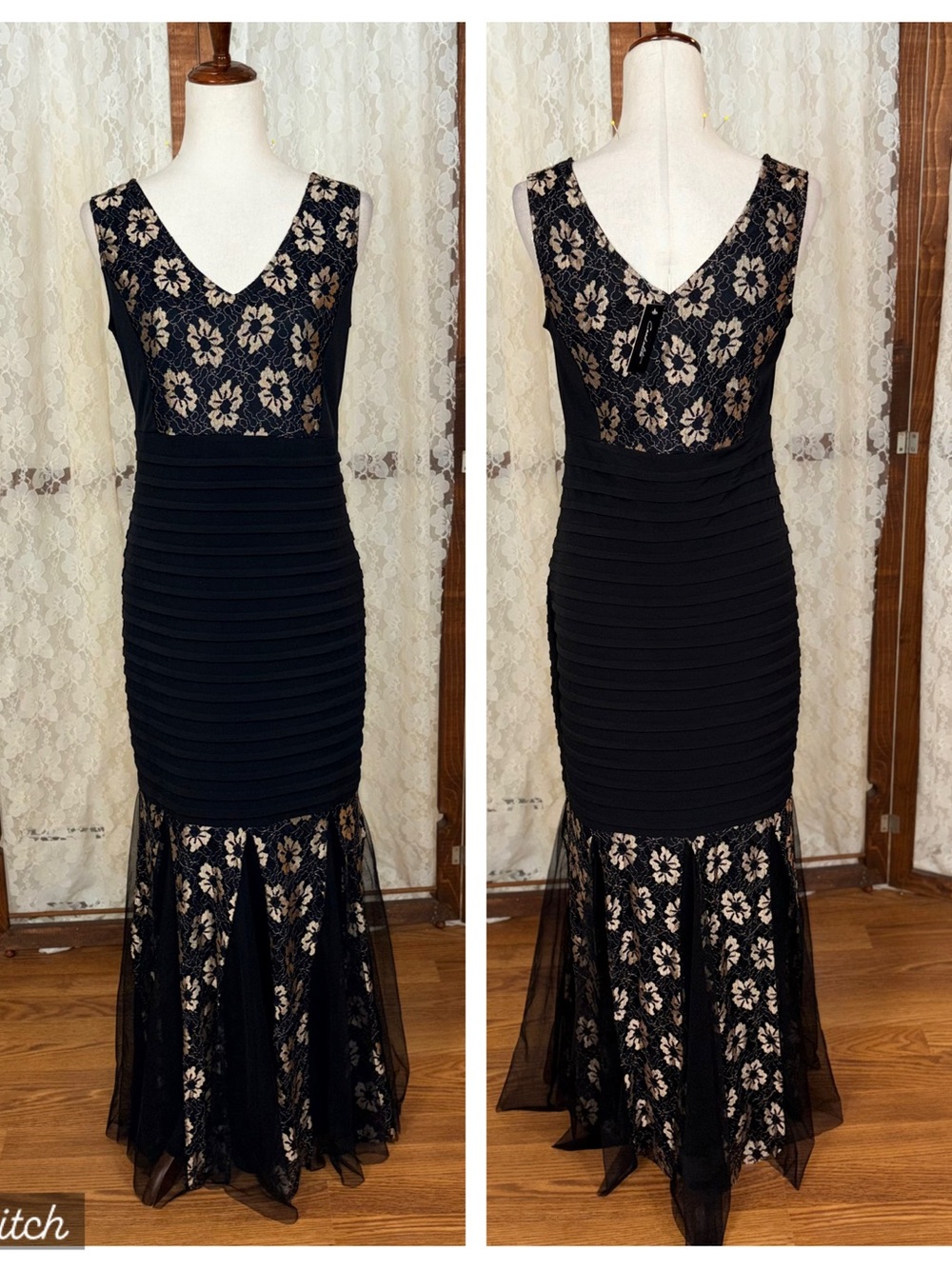 Pretty New Candalite Mesh Godet Bodycon Evening Gown